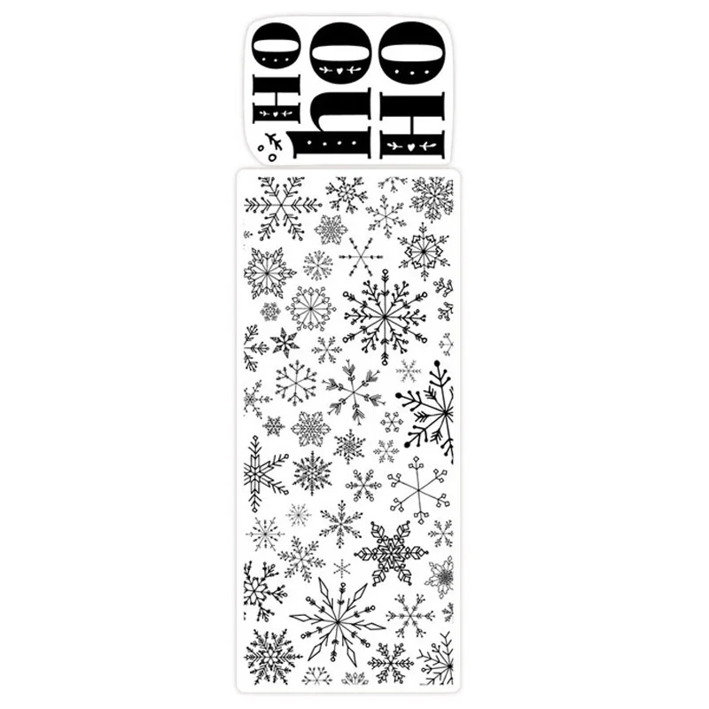 

Slimline X-mas Snowflake HoHoHo Clear Stamp DIY Scrapbooking Card Photo Album Making Crafts Embossing Stencil New Stamps 2021