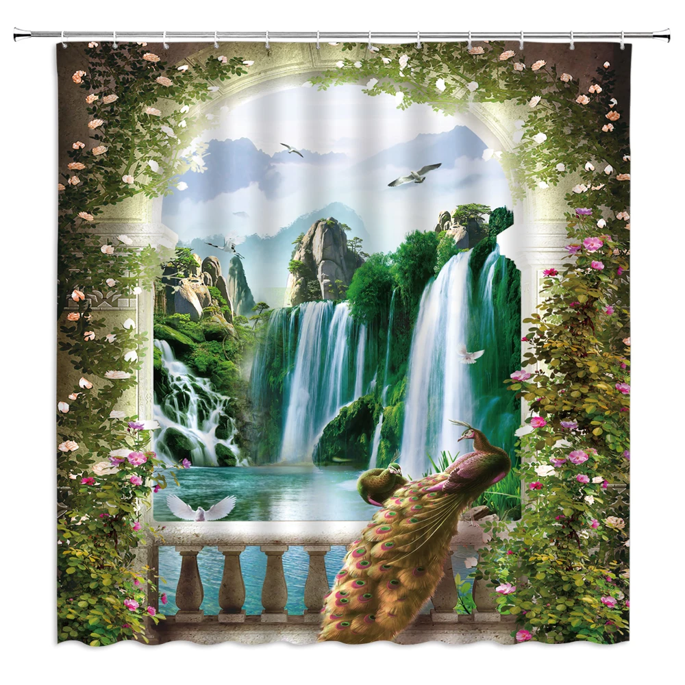 Description:  New colorful personality polyester shower curtain  Shower Curtain Size:   90cm W X 180cm H （with 7 Holes） 150cm W