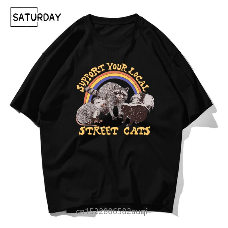 

Street Cats Support Cool Casual Men/Women 100% Cotton T-shirt Tshirt 2021 New Chic Girl Summer Short Sleeve Tops Streetwear Tees