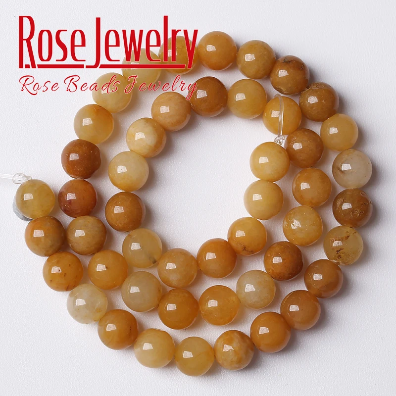 Wholesale Natural Yellow Aventurine Gem Beads Round Loose Beads For Jewelry Making DIY Bracelets Accessories 4 6 8 10 12mm 15\