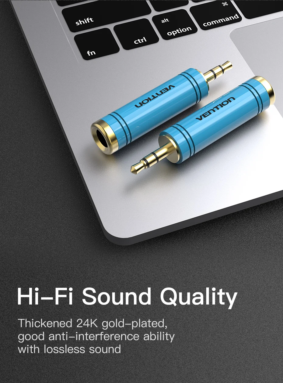 Vention 3,5 auf 6,5 mm Mikrofon-Audiostecker für Verstärker, Lautsprecher, AUX-Kabel, 3,5 mm Klinke auf 6,35 mm Adapter für E-Gitarre – Detail 8