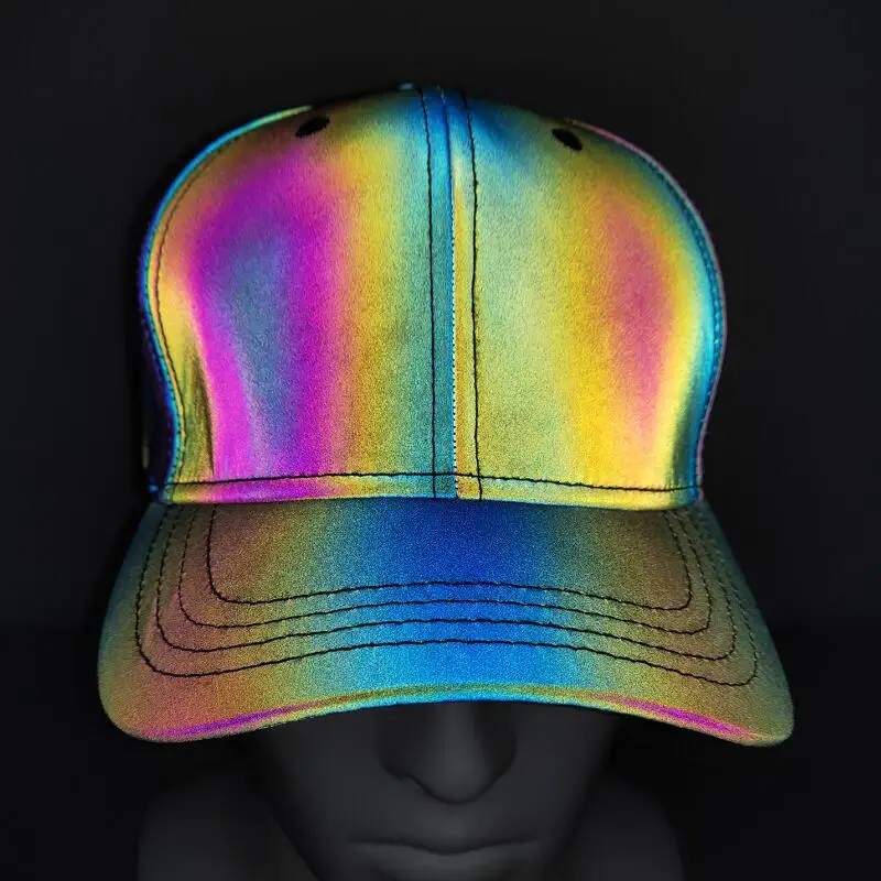 2024 New New Reflective Caps Fluorescent Cap Men Women Colorful Reflective Baseball Hats Hip Hop Caps Luminous Hat Gorras Hombre