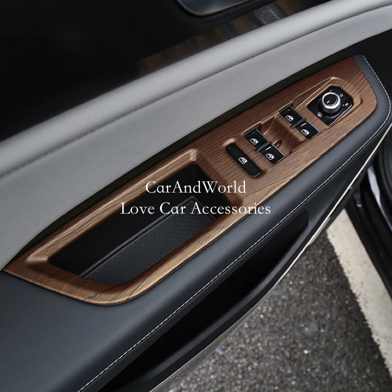 

Для Volkswagen VW Teramont Atlas 2021-2022 внутренняя крышка переключателя подъема окна дверной подлокотник кнопка отделка ABS Chrome автомобильные аксессуары