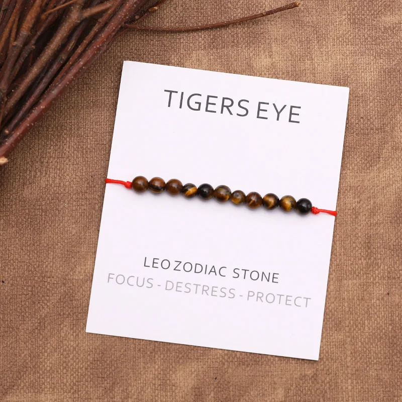 ليو زودياك الرغبات سوار ليو جوهرة سوار حجر عين النمر الصداقة سوار بلورات استشفاء هدية عيد ميلاد للنساء #1
