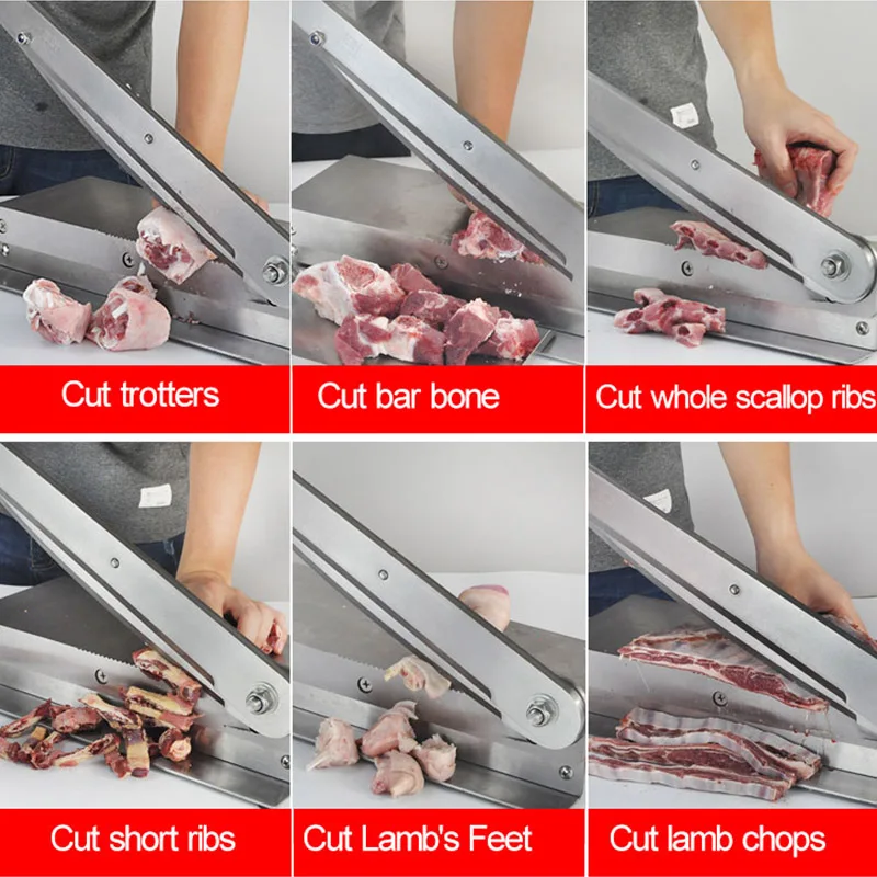 Tagliatrice di ossa da 15 pollici Tagliatrice di ossa commerciale per supermercato Tagliatrice di stecche Piedi di maiale Bacchette di agnello Lama da 33 cm