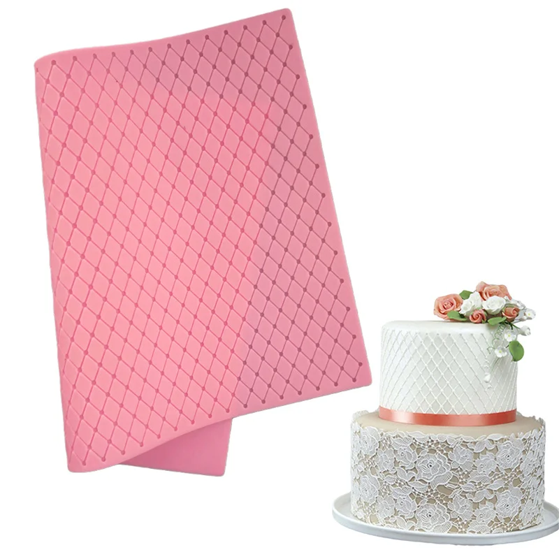 Baking Grids Diamond Cake Silicone Lace Mat Fondant Mat Mold Mousse Sugar Craft Icing Pad DIY Cake Decoration Tools