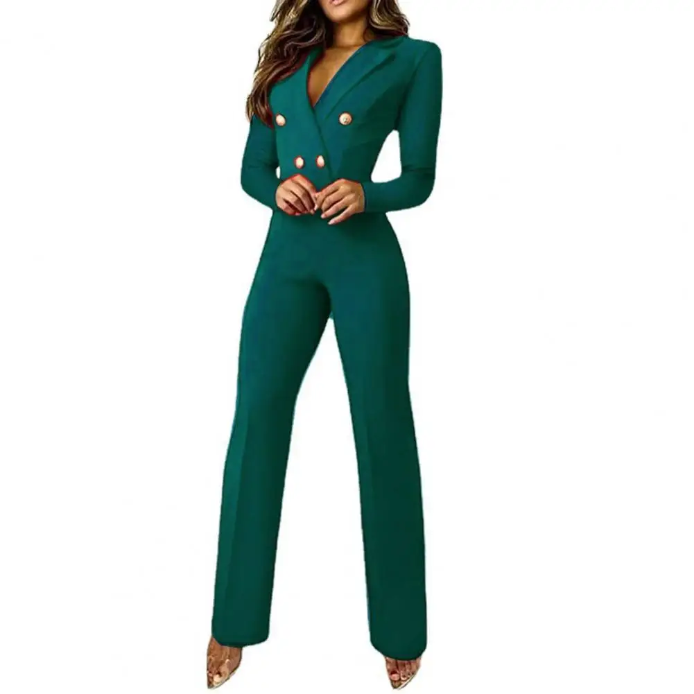 Women\'s Elegant High Waist Romper, Office Lady Jumpsuit, Long Sleeve Playsuit, Long Pants, Outfits, Party Overalls