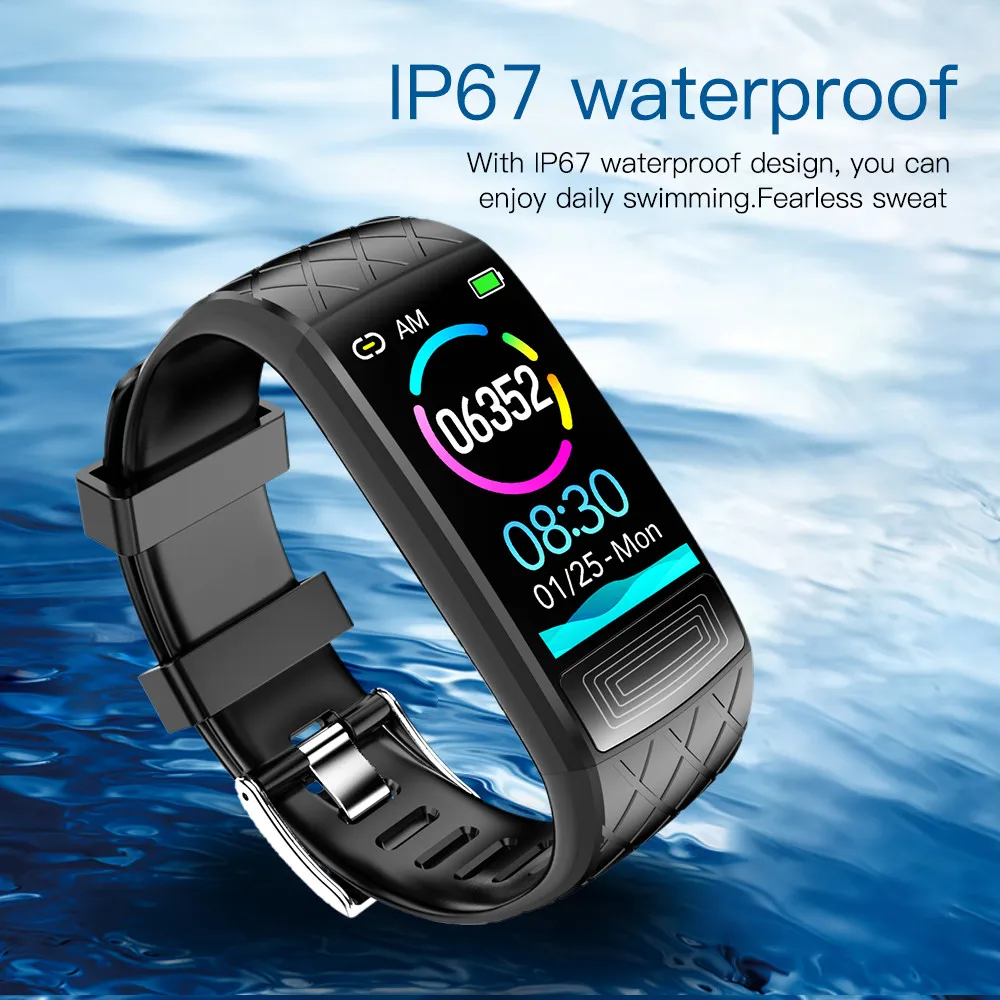 

Newest Bluetooth 4.0 Smart band Support IP67 Water-proof Blood Pressure Smart Band Heart Rate Monitor PPG ECG For Android ISO