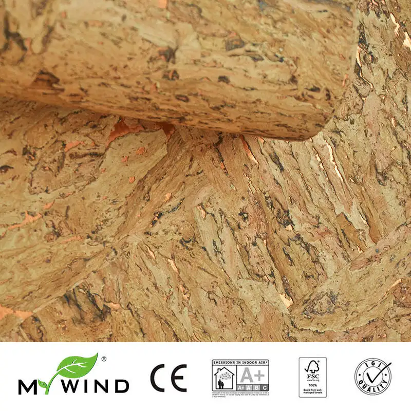 MYWIND  0.91*5.5M/Roll Copper Metallic Autumn Glory Cork Cloud Sea Texture Luxury 3D Design Home Decor Cork Wallpaper