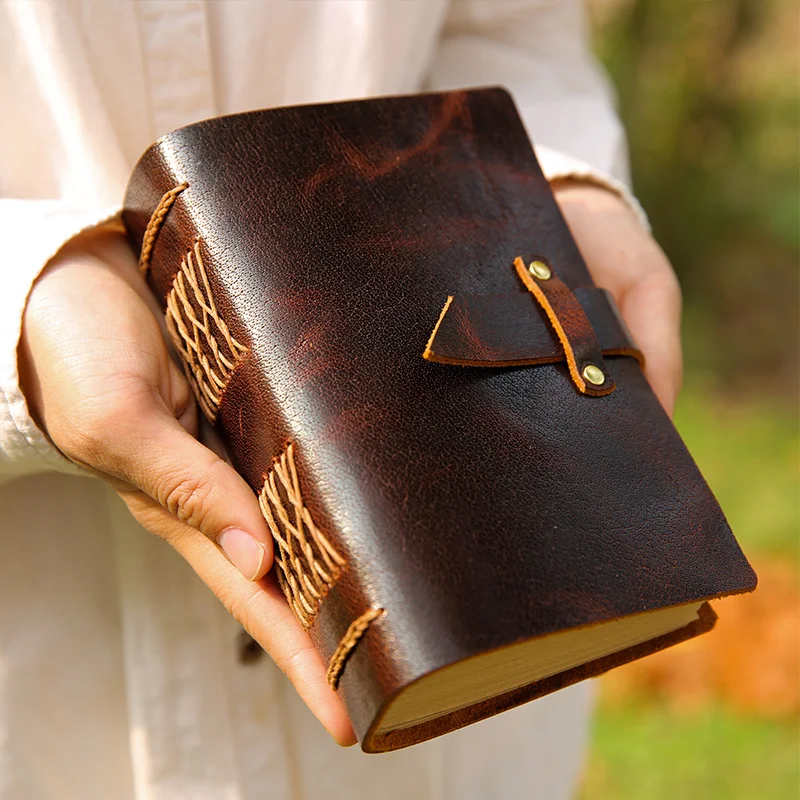 A6 Size Leather Notebook Thick Book Portable Creative Hand Account Manual Notepad Exquisite Gift Stationery