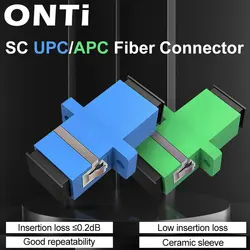 ONTi 50-400 Pcs Fiber Optic Connector Adapter SC / UPC SM Flange Singlemode Simplex SC-SC APC Coupler Wholesale