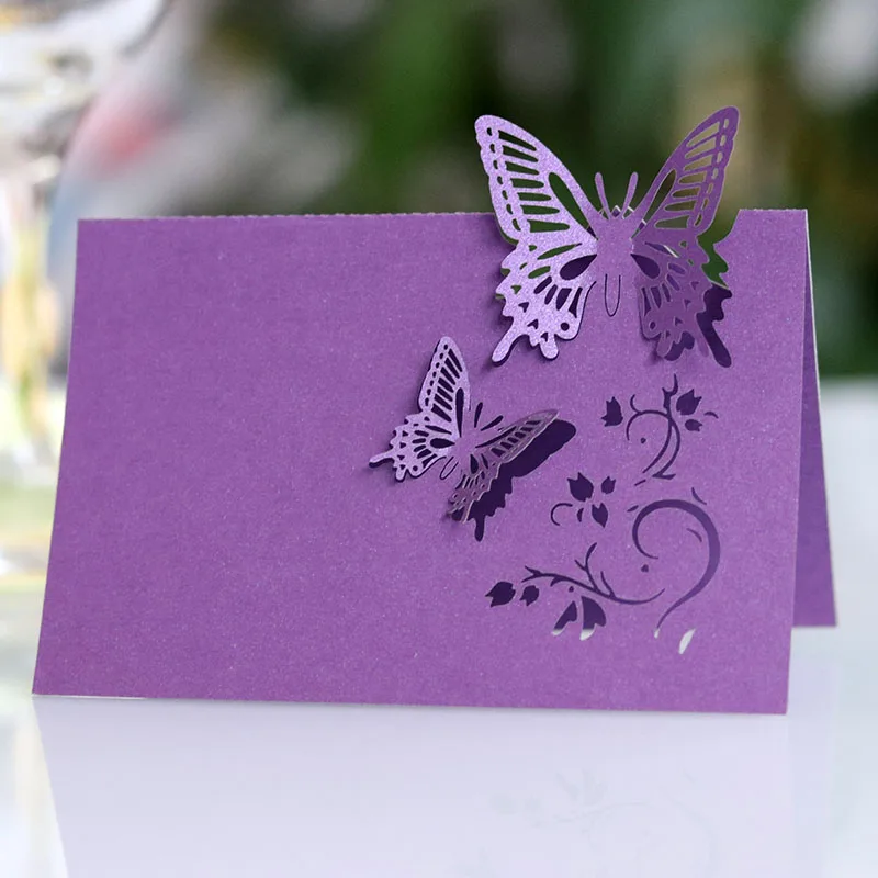 Butterfly Name Place Card, Table Decor, Name Message Greeting Card, Birthday Wedding Decoration, Baby Shower, Party Favor, 50Pcs