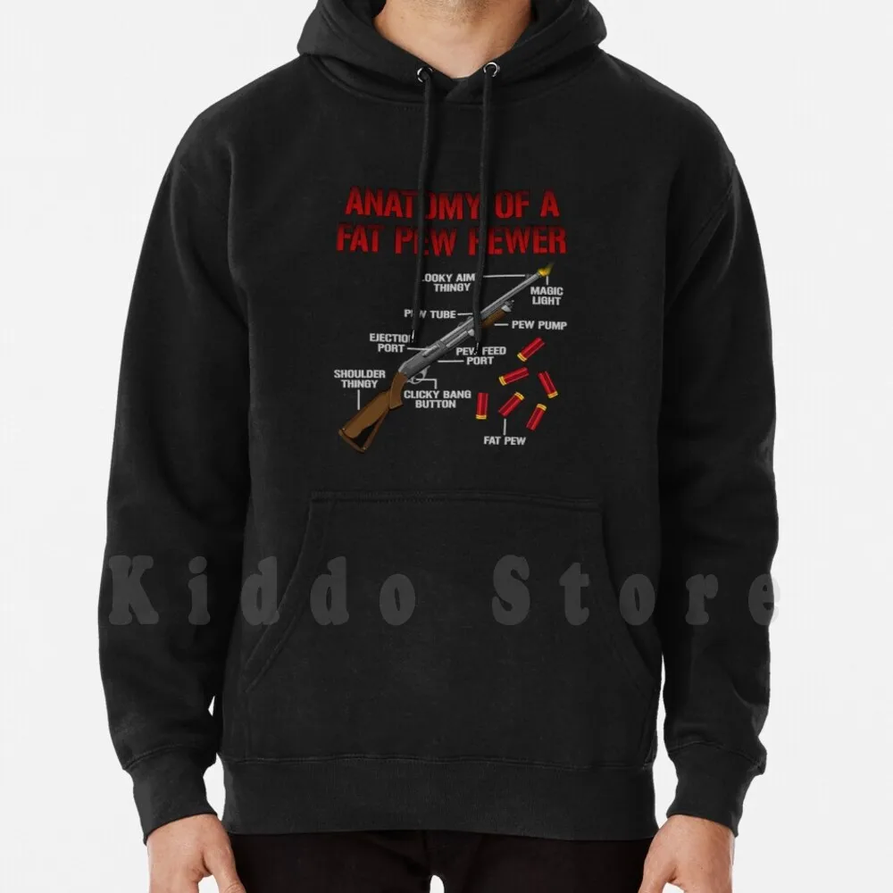 Funny Anatomy Of A Shotgun-Shooting Sport-Gun Owner Hoodie Long Sleeve Guns Funny Gun Gun Pistol