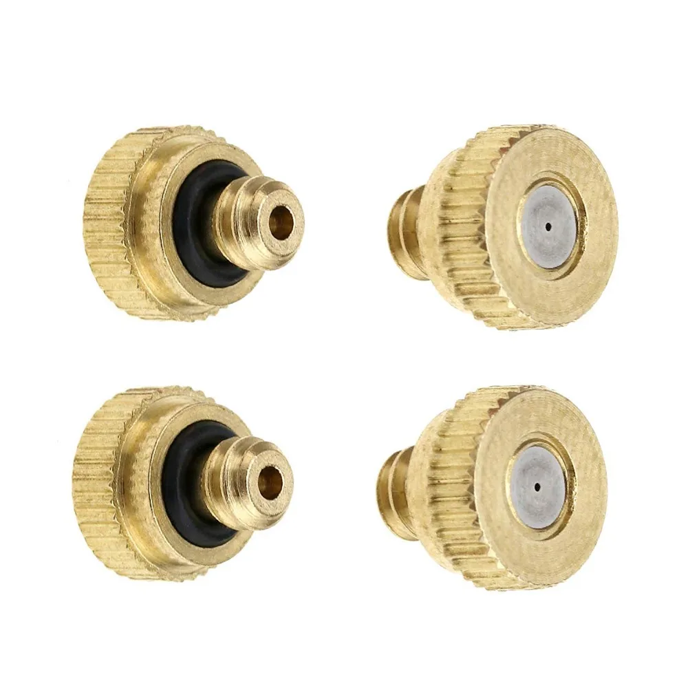 UNC10-24 Brass Irrigation Thread Mist Nozzle Low Pressure Misting Sprayer Water Nozzle for Dust Control Outdoor Cooling System