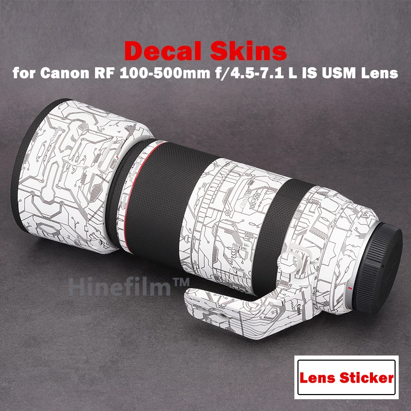 RF100-500 Lens Sticker Premium Decal Skin for Canon RF 100-500mm f/4.5-7.1 L IS USM Lens Anti-scratch Cover Film Wrap Sticker