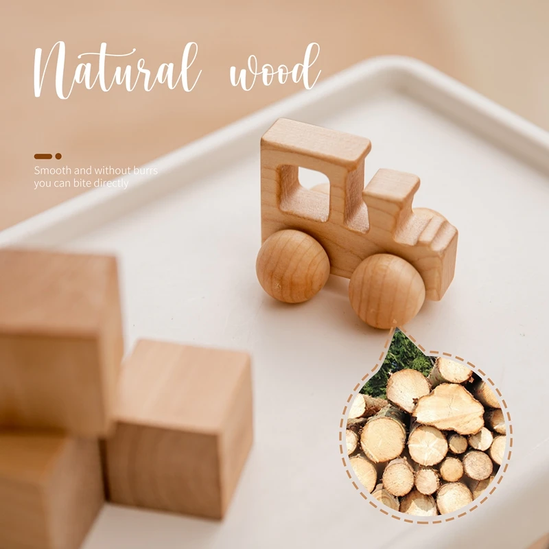 1Set Houten Speelgoed Beuken Houten Auto Blokken Educatief Montessori Speelgoed Baby Tandjes Pasgeboren Verjaardagscadeau Houten Speelgoed Baby Product