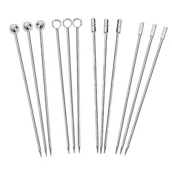Stainless Steel Cocktail Picks, Fruit Sticks,Toothpicks for Party Bar, Drink Stirring Sticks, Martini Picks, Party Tools