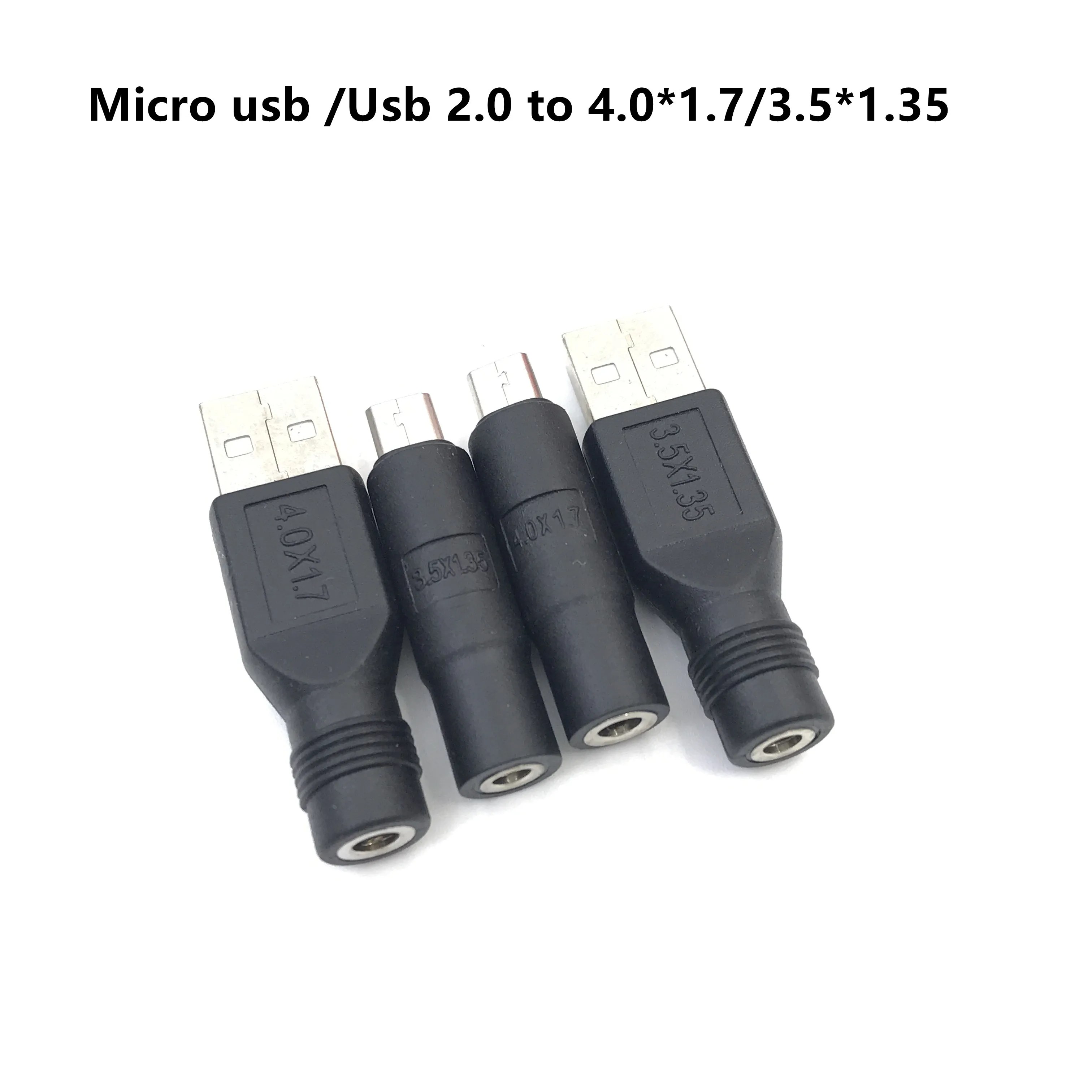 Micro USB / USB 2.0 Male to DC 3.5*1.35 / 4.0*1.7 mm Female Plug Jack Converter Laptop Adapter Connector