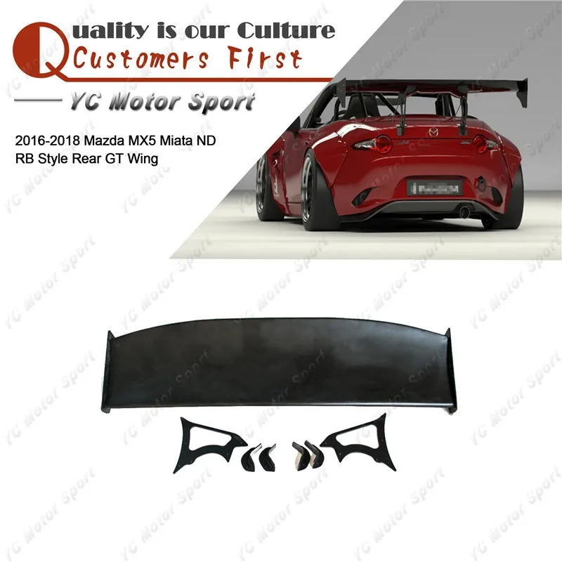 

Car Accessories FRP Fiber Glass PD Style Trunk GT Wing Fit For 2016-2018 MX5 Miata ND RB Rear Spoiler Wing