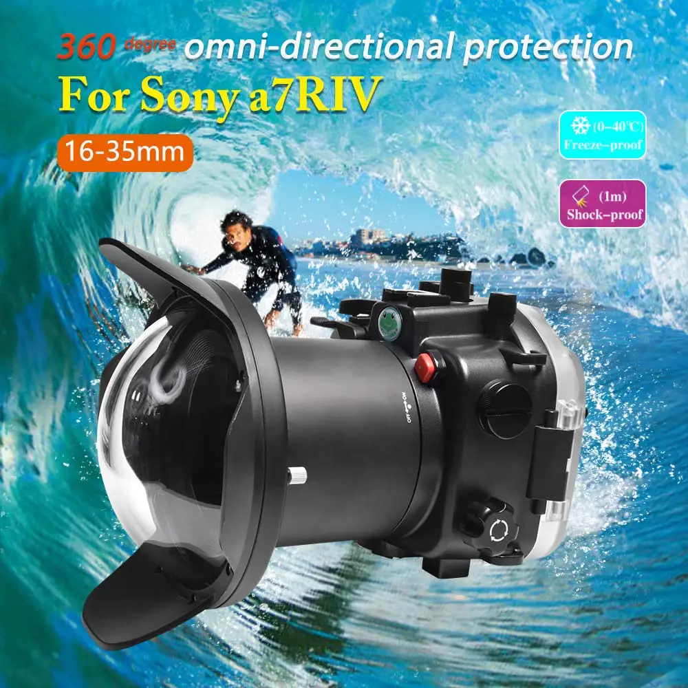 Seafrogs-funda impermeable IPX8 para cámara, carcasa submarinismo para Sony A7R4a con puerto de cúpula