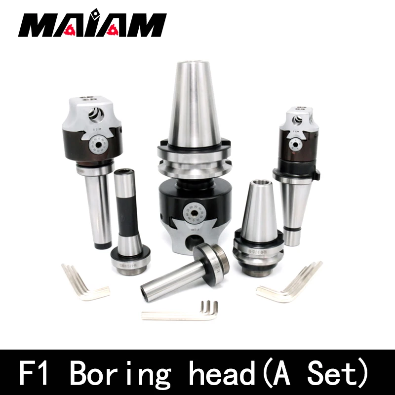 

f1 boring a set nt30 nt40 bt30 bt40 c20 c25 r8 mt2 mt3 mt4 m10 m12 m16 f1 1pcs+tool holder + wrench 3pcs + boring tool rod 9pcs