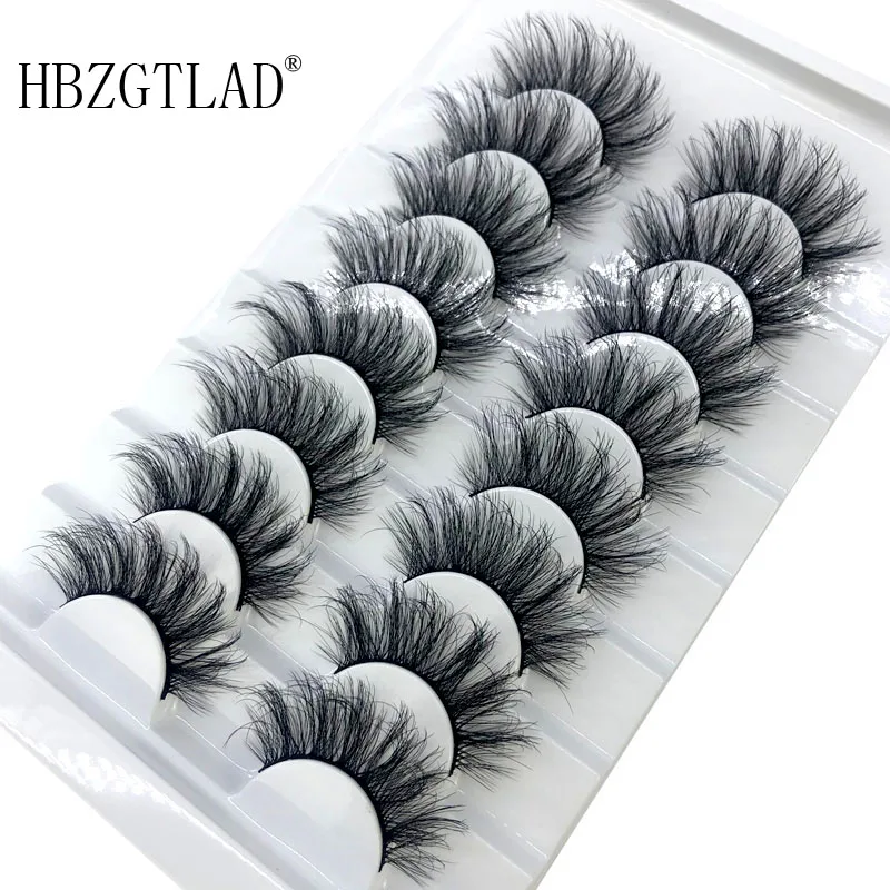 HBZGTLAD 5/8 Pairs 3D Mink Hair False Eyelashes Natural/Thick Long Eye Lashes Wispy Makeup Beauty Extension Tools