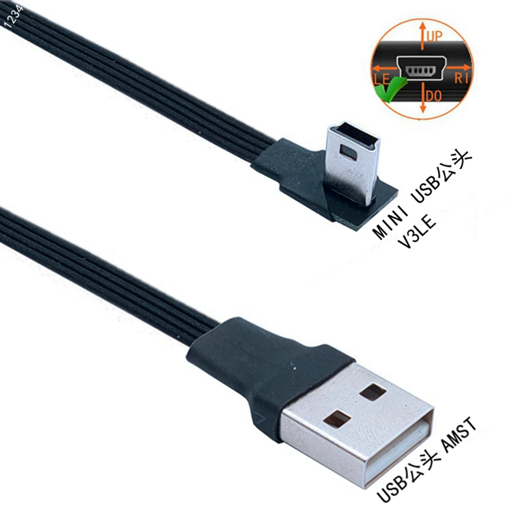 Mini USB B MICRO USBType 5pin Male 90 Angled to USB 2.0 Male Data Cable PHONE