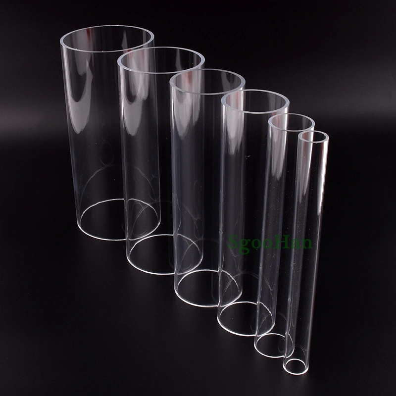 2pcs/set Length 20cm O.D 16~110mm Transparent Acrylic Pipe Aquarium Fish Tank Joint Pipe PMMA Watering Supply Plexiglass Tube