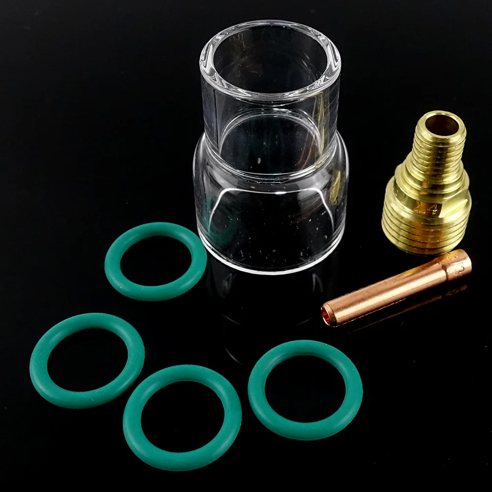 Imagem -06 - Copo de Vidro Kit Collet Stubby Corpo Gás Lente Acessórios de Soldagem para Wp9 Wp20 Wp25 Série Tig Tocha de Soldagem Peças