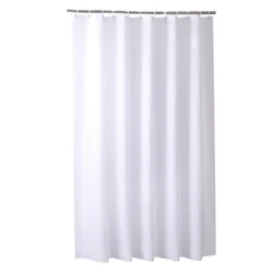 Impermeáveis Cortinas de Chuveiro Brancas com Ganchos, Monocromáticas, Cortinas de Banho para Hotel, Banheiro, Banheira, Grande, Ampla Cobertura de Banho, Grosso, Cor Sólida