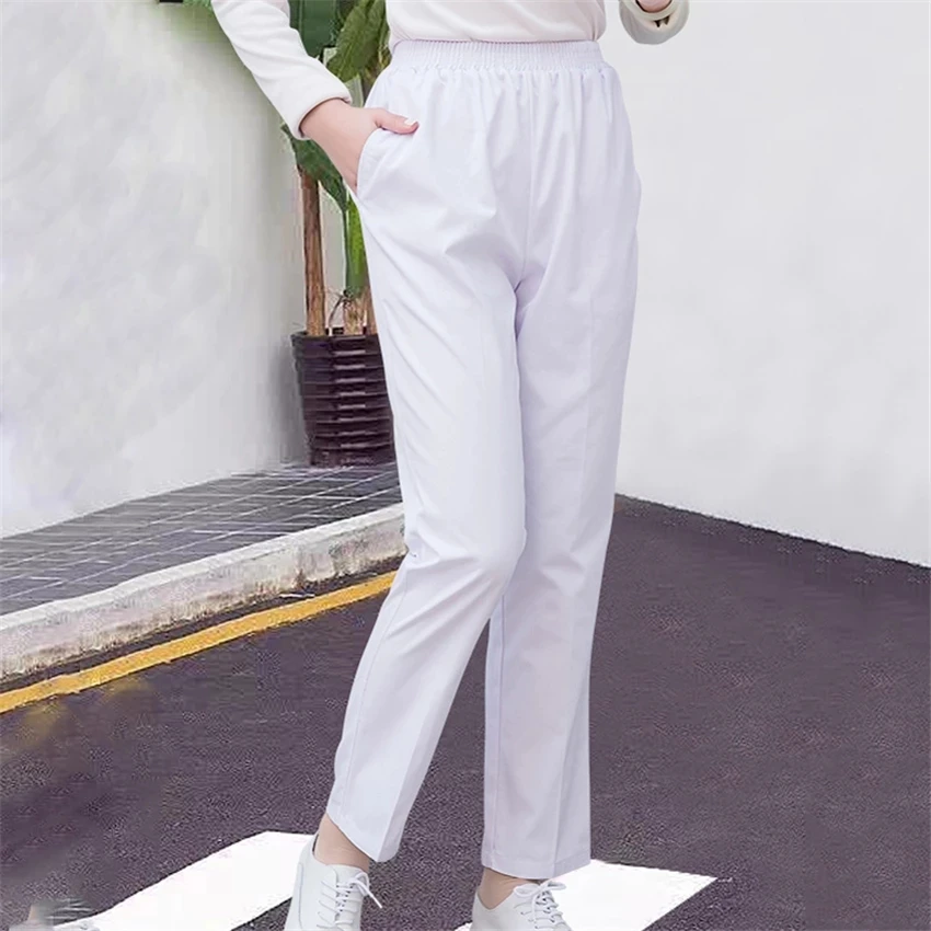 Pantalones de trabajo para médico y enfermera, pantalón de cintura elástica para mujer, para clínica de SPA, laboratorio, SPA, enfermería, quirúrgicos, nuevo uniforme médico