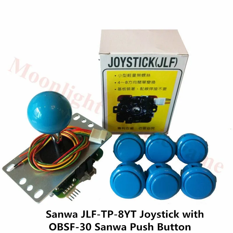 

Высококачественный оригинальный комплект Sanwa JLF-TP-8YT 5-контактный джойстик + 6 шт. OBSF-30 Sanwa кнопки для DIY Arcade Mame Jamma комплект