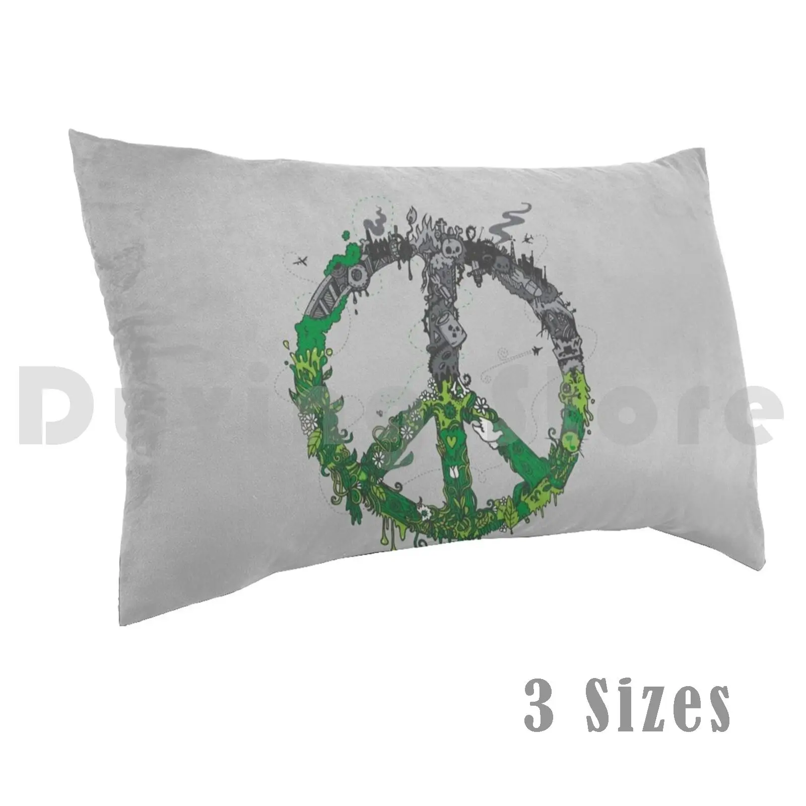 The Eternal Struggle Pillow Case DIY 50*70 Peace Peace Sign Eternal Struggle Environmental Good And Evil