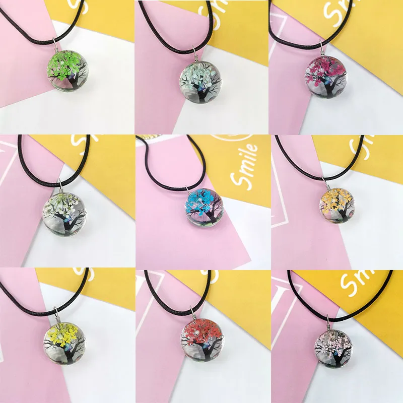 Retro Flower Necklace Luxury Handmade Glass Ball Jewelry for Women Crystal Chains Gothic Boho Fashion Colour Lover Gift Retro