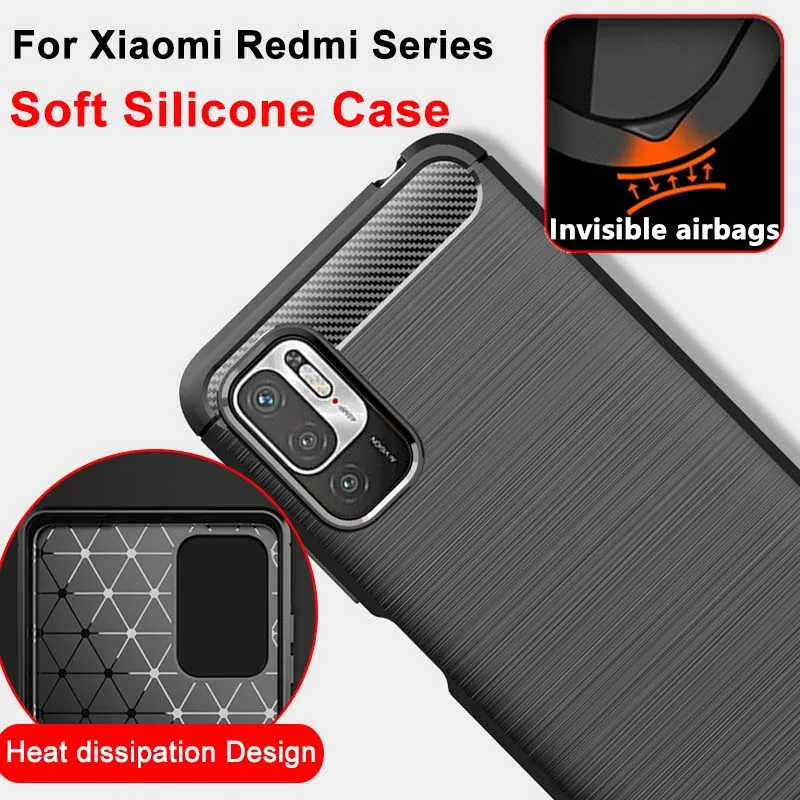 For Xiaomi Redmi Note 10 10S 9 9S 8 7 6 Pro Max Soft Fiber Silicone Phone Case for Redmi Y3 10x K20 K30 Heat Dissipation Cover