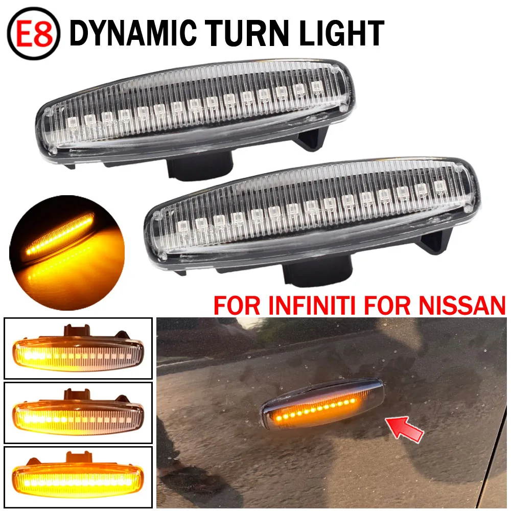 2pcs LED Side Marker Light Flowing Water Indicator Turn Signal Lights For Nissan Murano, PNZ51, TNZ51, Z51, Z51R, Z51Z