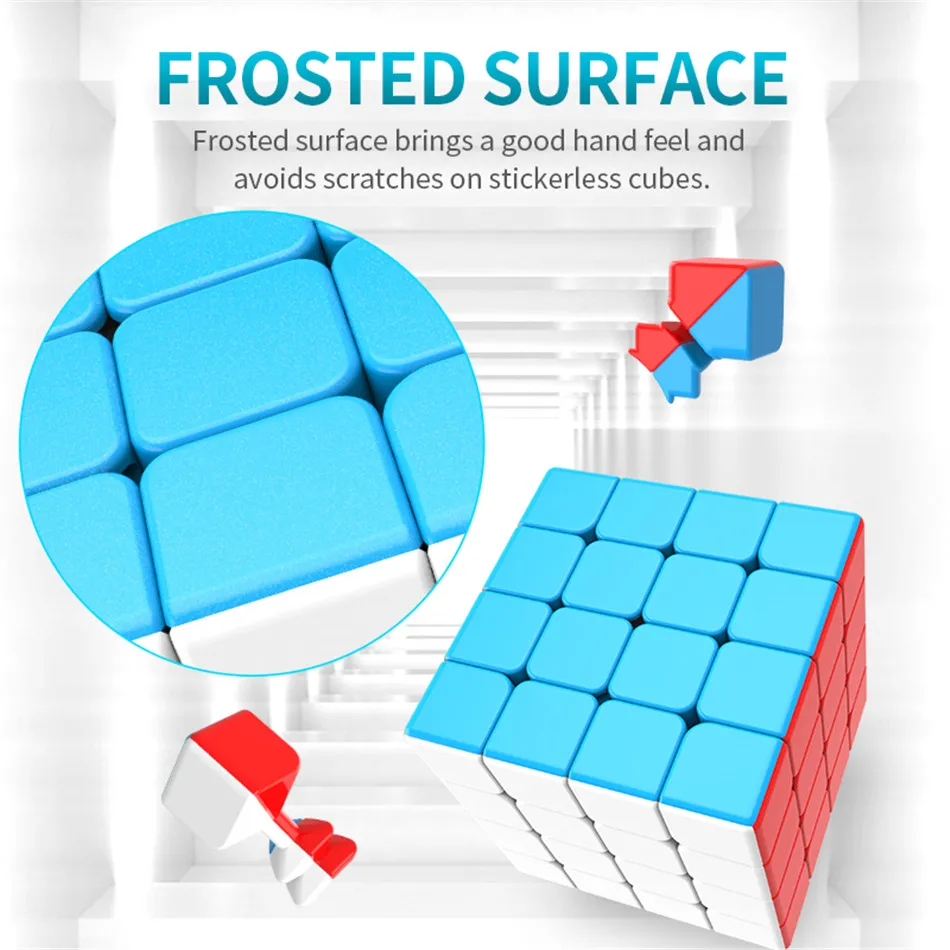 MoYu Meilong 4x4x4 Magic Speed Cube Stickerless/Schwarz Sticker 4x4 Professionelle Puzzle Cubes Lernspielzeug für Kinder – Detail 7