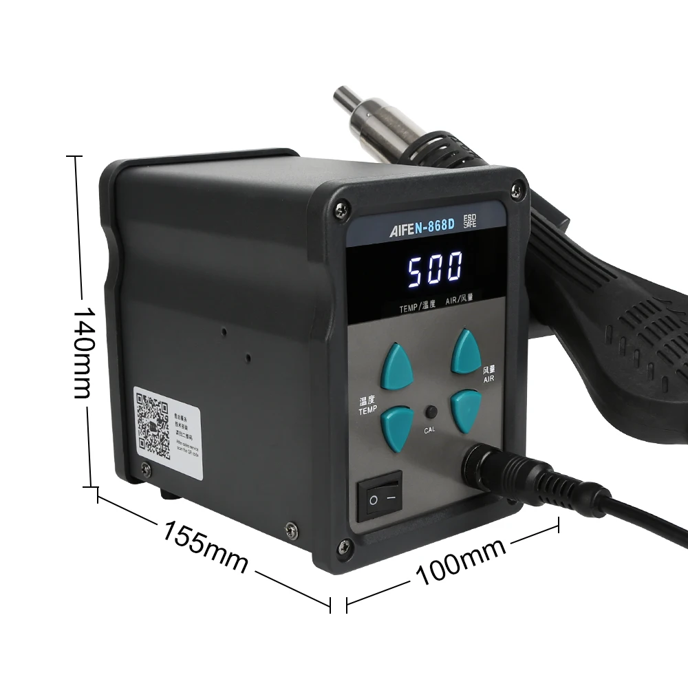 AIFEN-868D Hot Air Station 700W LED Digital Solder Iron Desoldering Rework Soldering Station Heat Gun For BGA Welding Repair