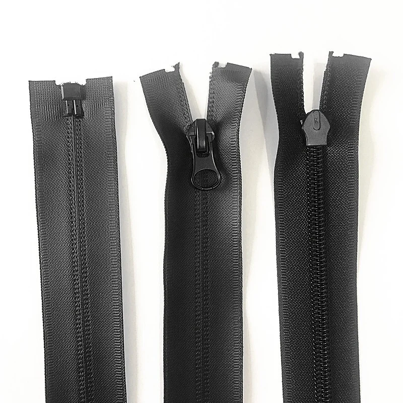 2pcs New 5# 70cm/80cm/90cm/100cm Nylon Opening TPU Waterproof Zipper Black Zippers for Sewing,