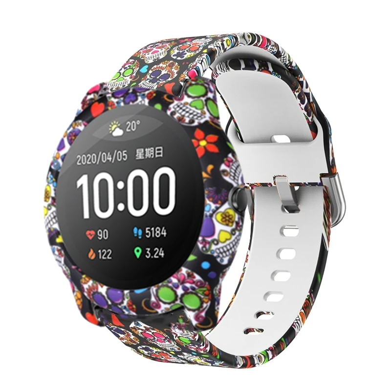 FIFATA 2 Trong 1 Sơn Màu Dây Đeo Đồng Hồ Silicon + Máy Tính Chất Liệu Dây Bao Da Bảo Vệ Cho Xiaomi Haylou LS05 đồng Hồ Thông Minh