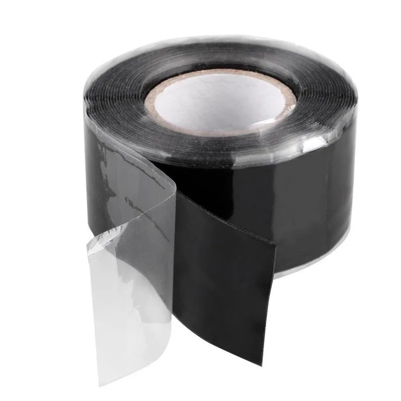 1.5/3Meter Self Adhesive Silicone Tape Black Self-fluxing Waterproof Belt Tape Super Strong Repair Pipe Seal Repair Sealing Tape