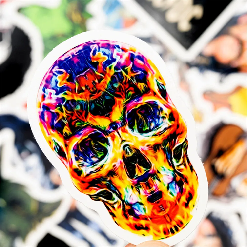 50pcs Vintage Rock Skull Stickers For Laptop Computer Notebook Adesivos Craft Supplies Scrapbooking Material Christmas Sticker