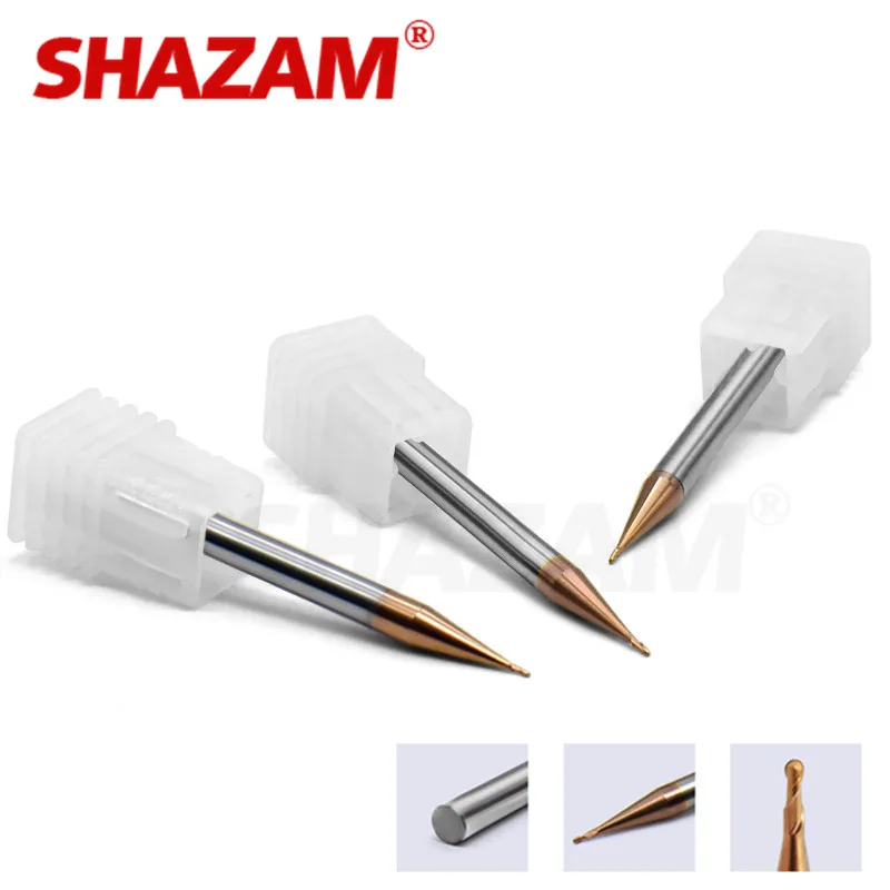 Tungsten Coated Steel Milling Cutter Small Diameter Ball Nose End Mills Alloy Diamete Carbide Machining Cutting Tools For Metal