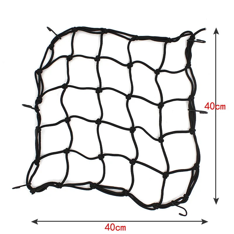 Uchwyt na kask motocyklowy elastyczny 6 haczyków przytrzymaj 40X40cm siatkowa torba z siateczką motocykl siatka bagażowa Cargo lina do Bungee