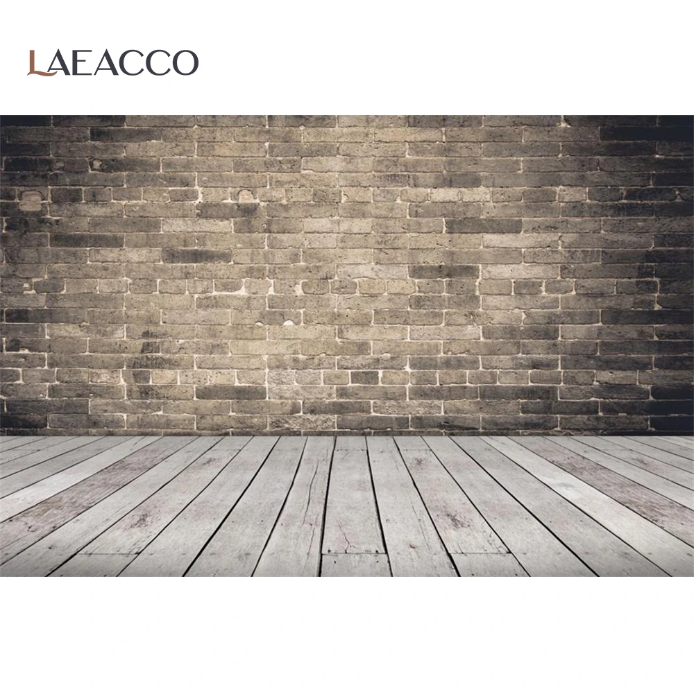 Laeacco Gạch Nền Tường Bằng Gỗ Sàn Bữa Tiệc Sinh Nhật Bé Pet Búp Bê Chân Dung Nhiếp Ảnh Backdrop Danh Bạ Hình Ảnh Studio