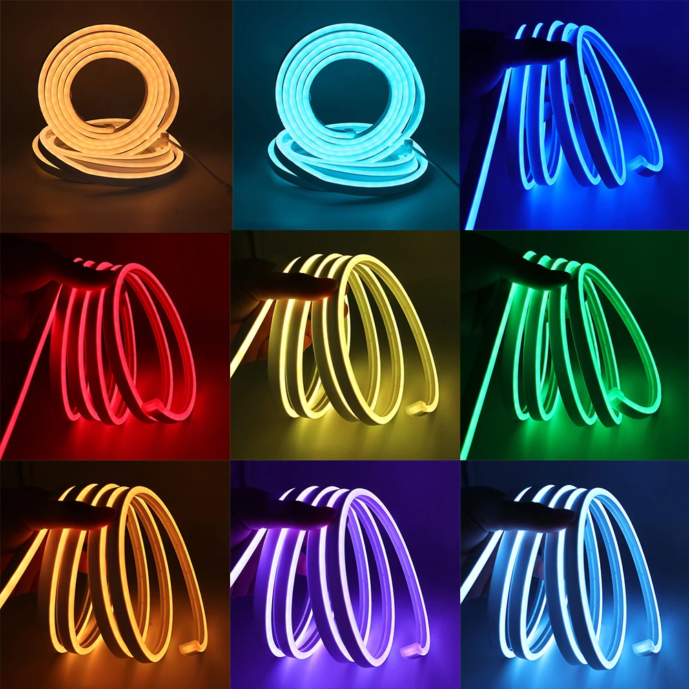 DC 12V Bluetooth Music Control RGB Neon Strip Light With Power Supply Flexible Ribbon 5050 LED Strip