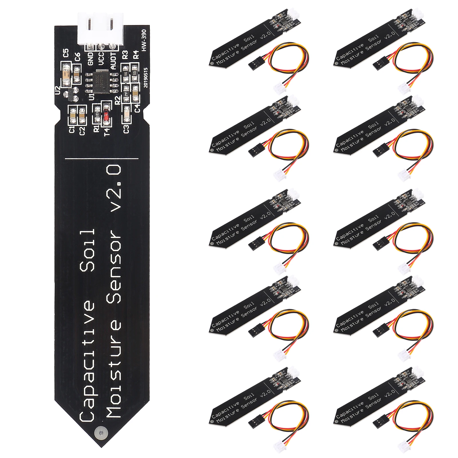 

10pcs/lot Capacitive Soil Moisture Sensor Module Corrosion Resistant for Arduino Moisture Detection Garden Watering