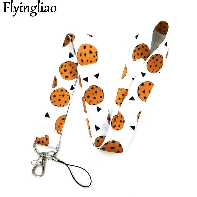 Chocolate Biscuit Funny art Lanyard Neck Key Strap for Phone Keys ID Card Cartoon webbings ribbons