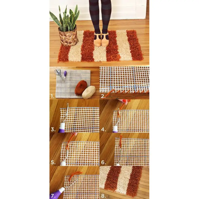 100x150cm Blank Rug Hooking Mesh Canvas Latch Hook Rug Making Carpet Tapestry DIY Kit Tool for Embroidery Crafts Decoration M68E