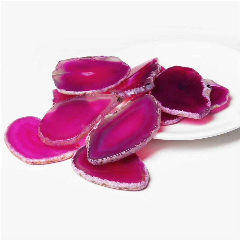 1PC Healing Natural agates slice no hole druzy jewelry making finding stone slice Pad 50-80mm home diy gift Wholesale decoration